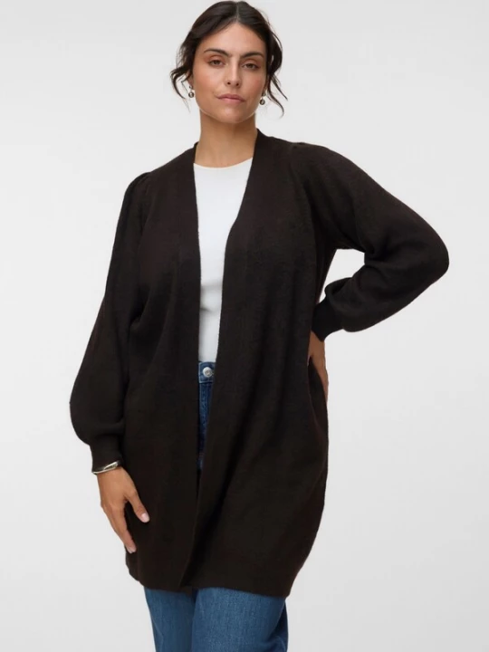 Foto van product Vero Moda Curve Gebreid vest 'VMRUBELLEFILE' donkerbruin