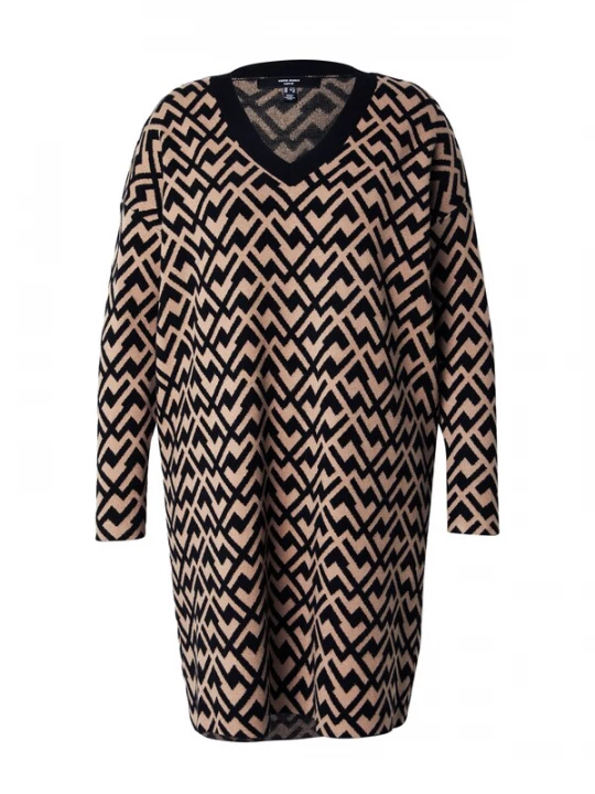 Foto van product Vero Moda Curve Gebreide jurk 'VMCARIA' beige / zwart
