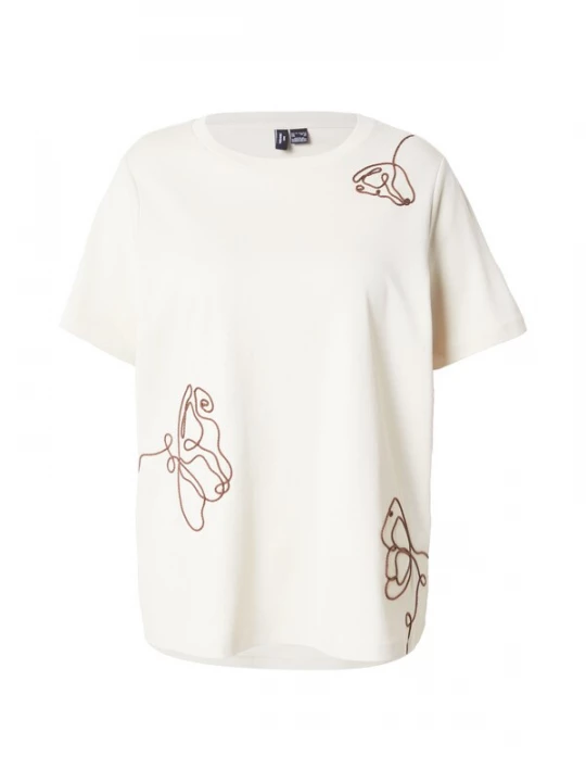 Foto van product Vero Moda Curve Shirt 'VMCIrene' crème / donkerbruin