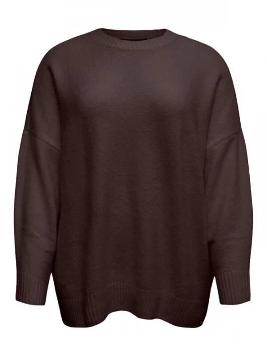 Foto van product Vero Moda Curve Trui 'VMCBoom' donkerbruin