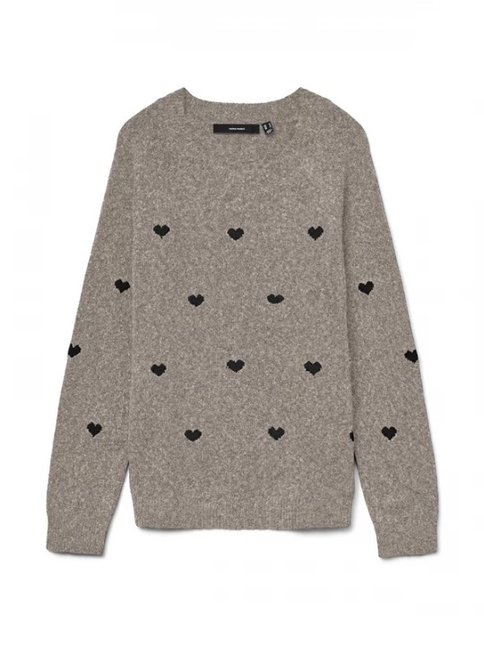 Foto van product Vero Moda Curve Trui 'VMCDOFFY' grijs gemêleerd / zwart