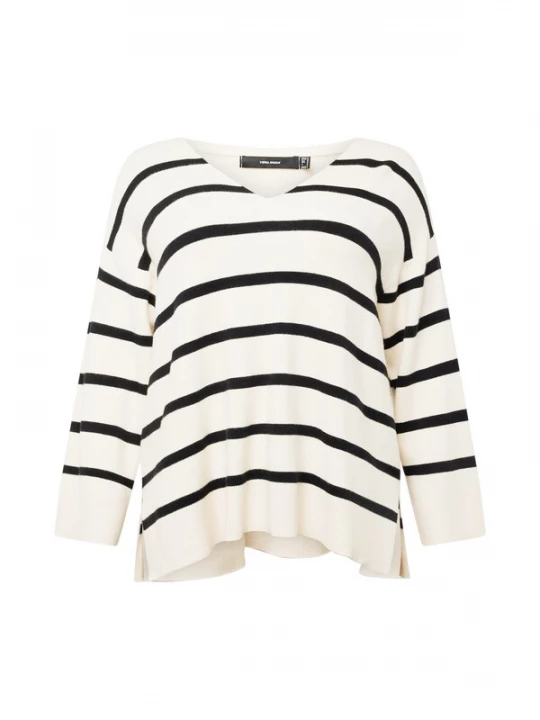 Foto van product Vero Moda Curve Trui 'VMCSaba' lichtbeige / zwart