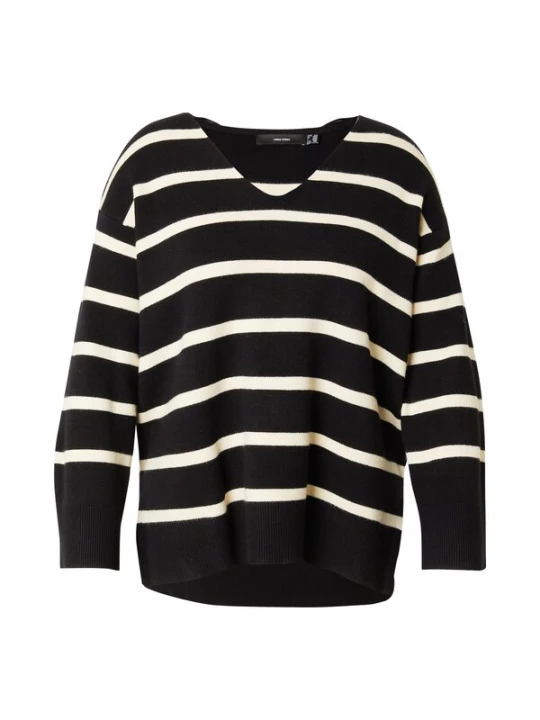 Foto van product Vero Moda Curve Trui 'VMCSaba' zwart / wit