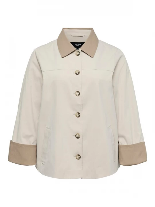 Foto van product Vero Moda Curve Tussenjas 'VMCChelsea Poppy' crème / donkerbeige