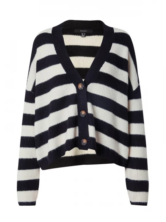 Foto van product VERO MODA Gebreid vest 'Natahlie' zwart / wit