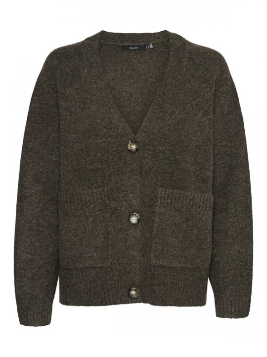 Foto van product VERO MODA Gebreid vest 'VMBOOM' donkerbruin