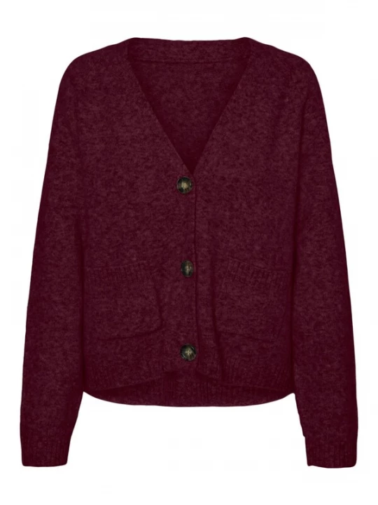 Foto van product VERO MODA Gebreid vest 'VMBOOM' wijnrood