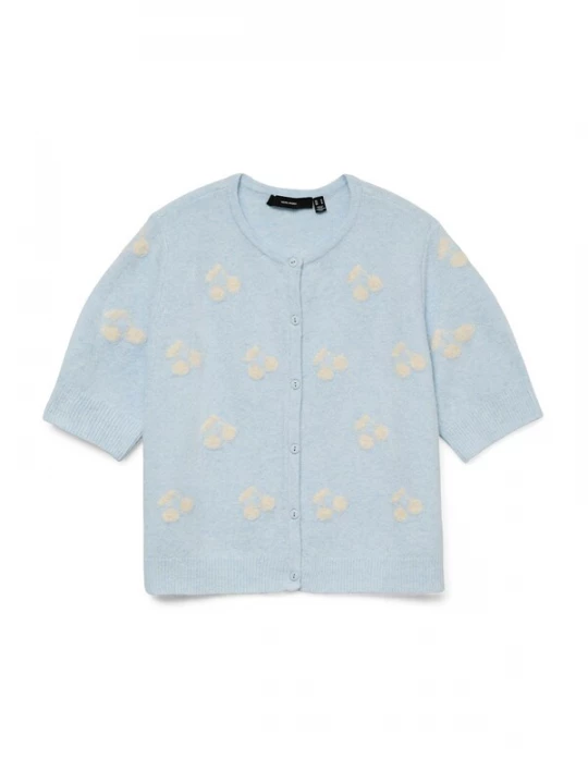 Foto van product VERO MODA Gebreid vest 'VMDoffy Intarsia' lichtblauw / wit