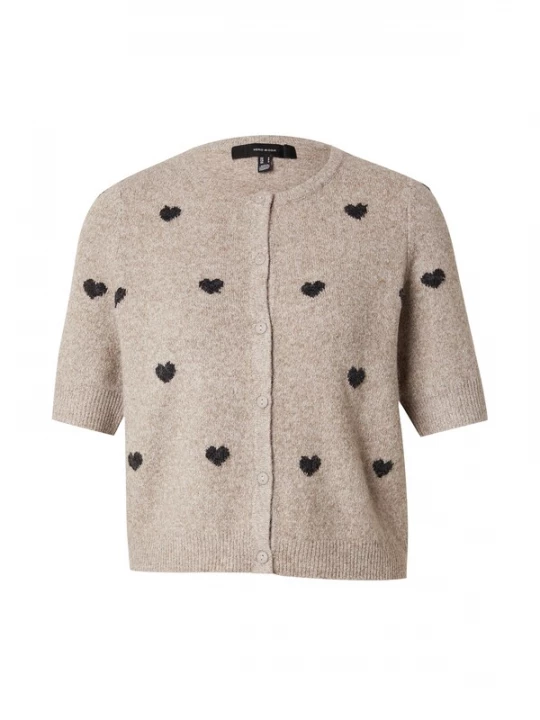Foto van product VERO MODA Gebreid vest 'VMDoffy Intarsia' taupe / zwart