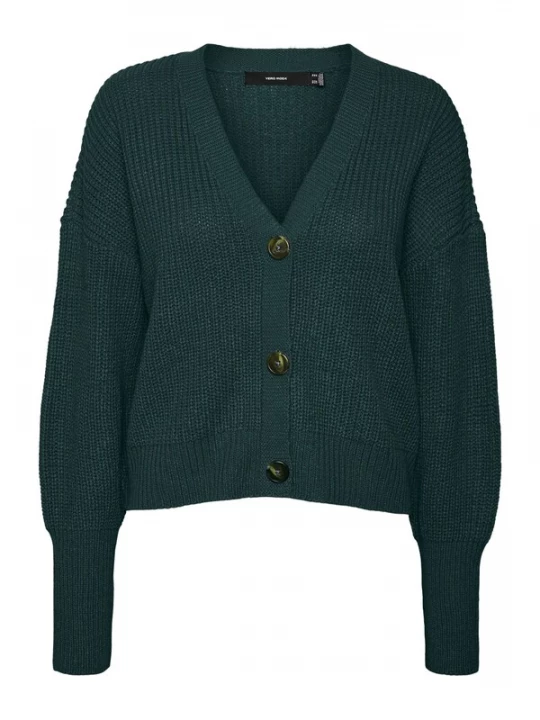 Foto van product VERO MODA Gebreid vest 'VMLEA' donkergroen