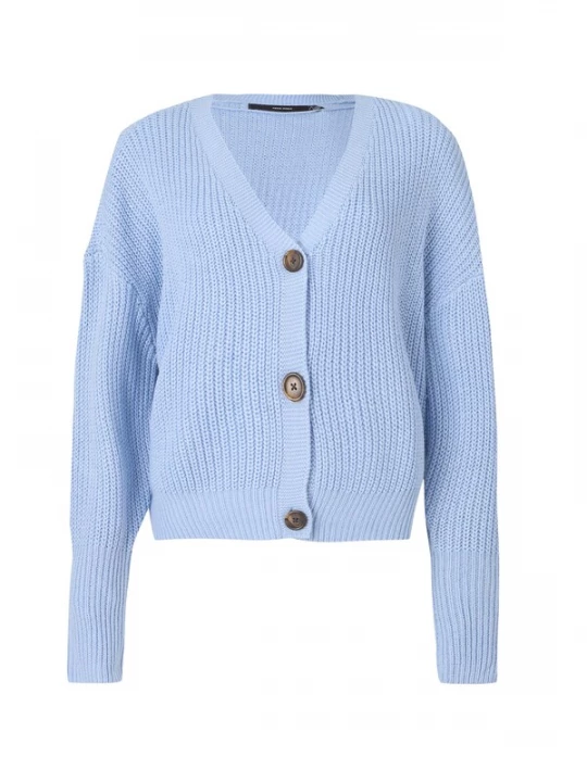 Foto van product VERO MODA Gebreid vest 'VMLea' lichtblauw / bruin