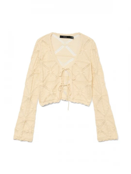Foto van product VERO MODA Gebreid vest 'VMLola' champagne