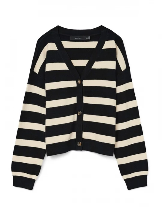 Foto van product VERO MODA Gebreid vest 'VMSABA' crème / zwart