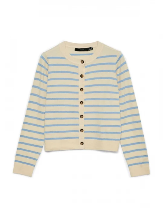 Foto van product VERO MODA Gebreid vest 'VMSaba' ecru / lichtblauw