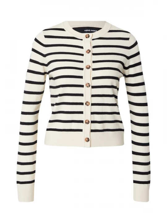 Foto van product VERO MODA Gebreid vest 'VMSaba' ecru / zwart
