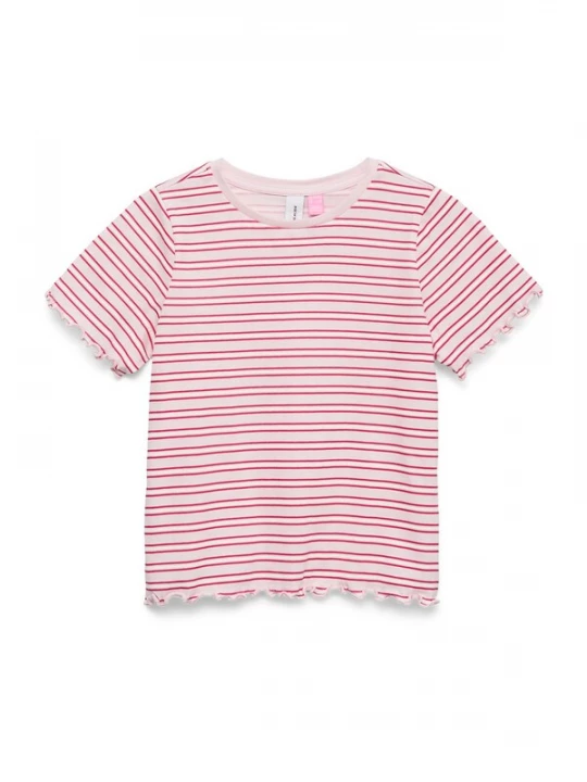 Foto van product Vero Moda Girl Shirt 'VMPAULINA' rosa / rood / wit