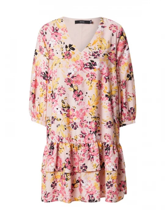 Foto van product VERO MODA Jurk 'GIGI' geel / rosa / rosé / zwart