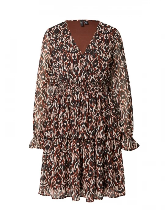 Foto van product VERO MODA Jurk 'HOLLY' karmijnrood / zwart / wit