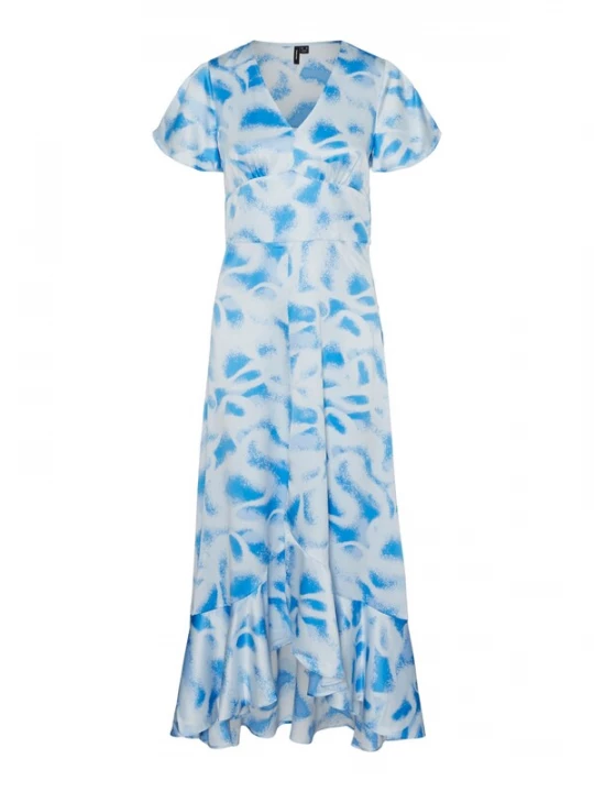 Foto van product VERO MODA Jurk 'MERLE' turquoise / lichtblauw / wit