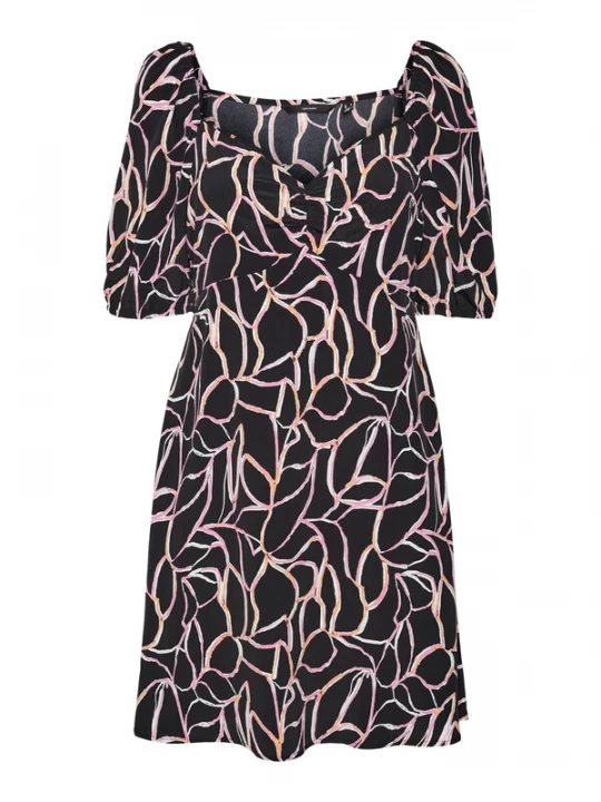 Foto van product VERO MODA Jurk 'NYA' oranje / rosa / zwart / wit