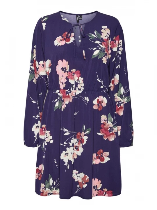 Foto van product VERO MODA Jurk 'Shilah Naja' crème / nachtblauw / groen / pink