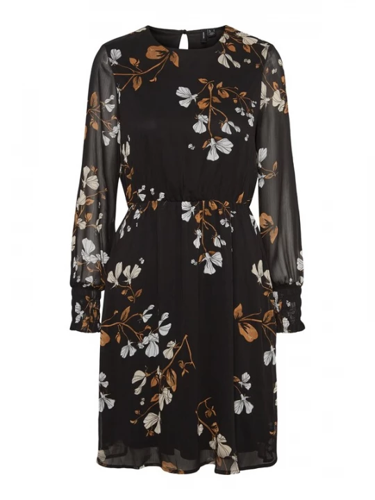 Foto van product VERO MODA Jurk 'Smilla' beige / cognac / zwart / wit