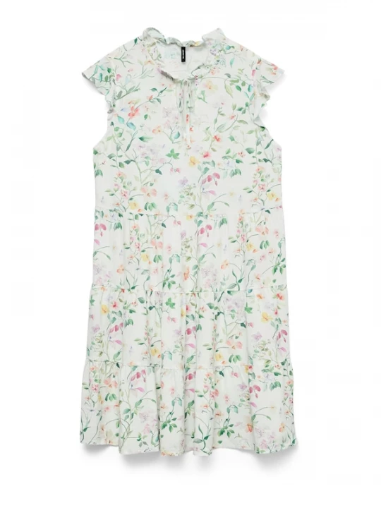 Foto van product VERO MODA Jurk 'VMAlba' groen / pasteloranje / rosa / wit