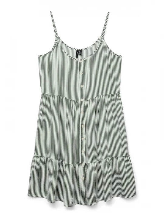 Foto van product VERO MODA Jurk 'VMBumpy' donkergroen / wit