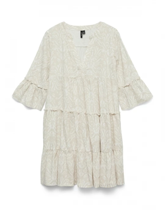 Foto van product VERO MODA Jurk 'VMDICTHE' lichtbeige / wit