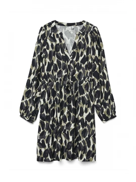 Foto van product VERO MODA Jurk 'VMFANINI' navy / lichtgrijs / olijfgroen