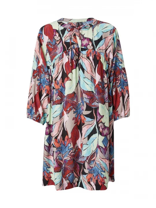 Foto van product VERO MODA Jurk 'VMMAJA PALMA' lichtblauw / mintgroen / kersrood / zwart