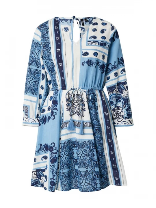 Foto van product VERO MODA Jurk 'VMMILAN OMIA' navy / lichtblauw / wit