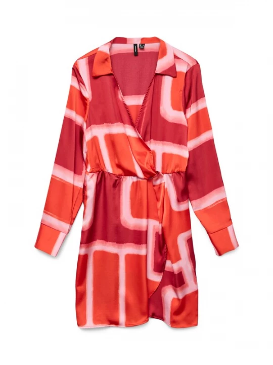 Foto van product VERO MODA Jurk 'VMREBA SILBA' pastelroze / bordeaux / vuurrood