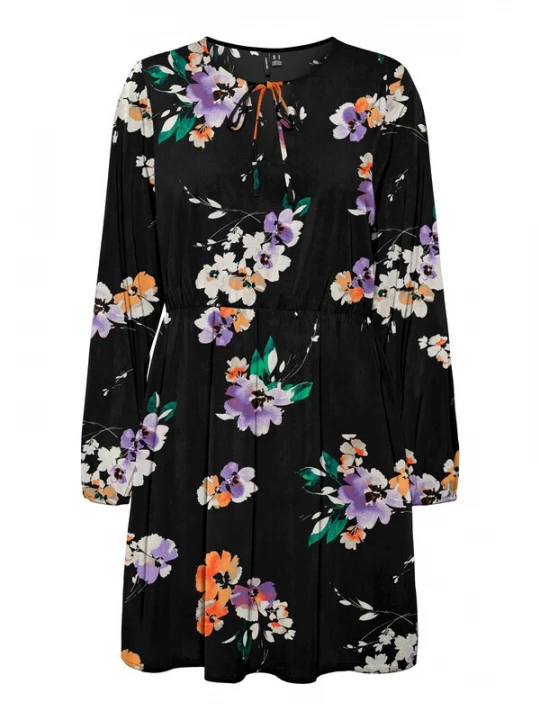 Foto van product VERO MODA Jurk 'VMShilah Naja' lila / oranje / zwart / wit