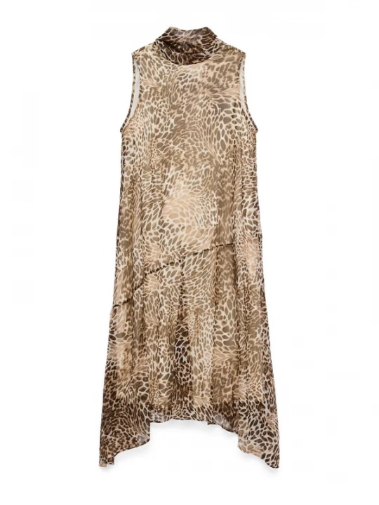 Foto van product VERO MODA Jurk 'VMSMILLA' ecru / lichtbeige / donkerbruin