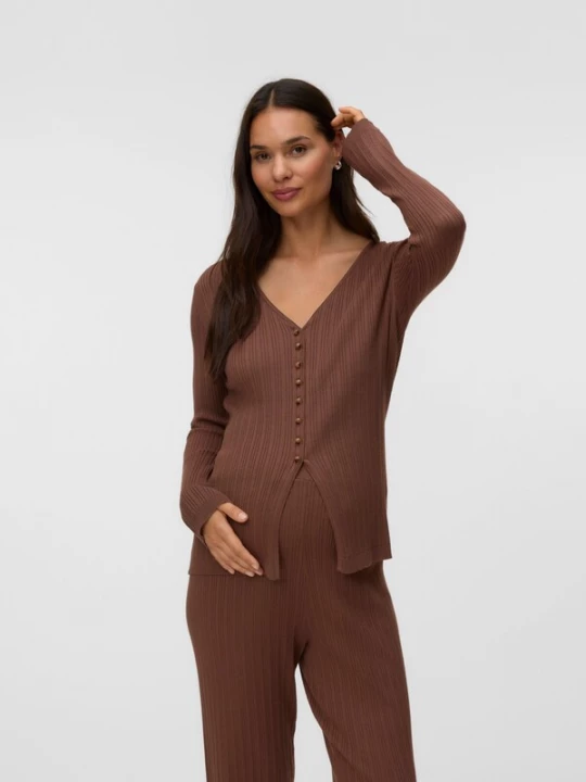 Foto van product Vero Moda Maternity Gebreid vest 'VMMWillow' chocoladebruin