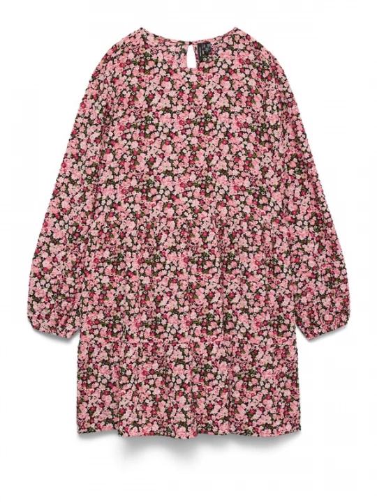 Foto van product Vero Moda Petite Jurk 'VMHOLLO' olijfgroen / rosa / donkerroze / zwart