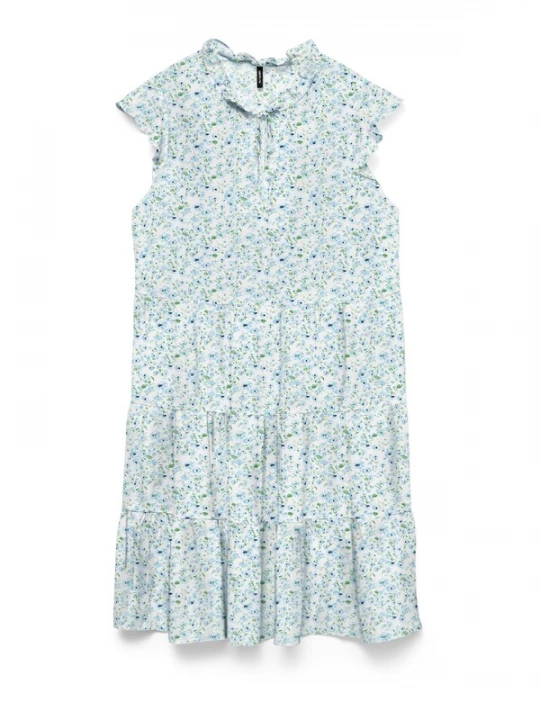 Foto van product Vero Moda Petite Zomerjurk 'VMALBA' lichtblauw / grasgroen / wit