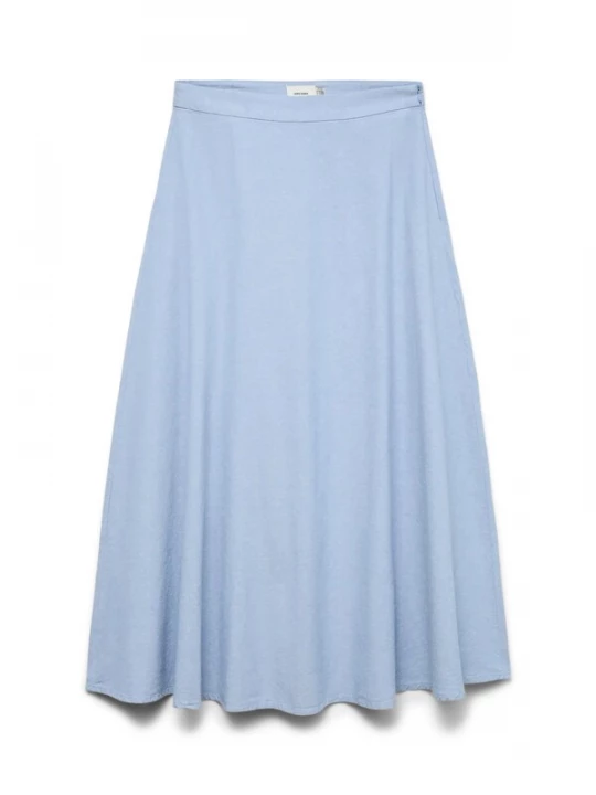 Foto van product VERO MODA Rok 'VERO MODA - VMNORMA MW MAXI CHAMBRAY SKIRT - Dames - Rokken' pastelblauw