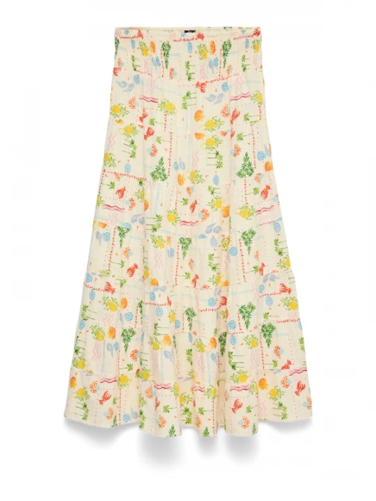 Foto van product VERO MODA Rok 'VMElena' crème / geel / groen / rood