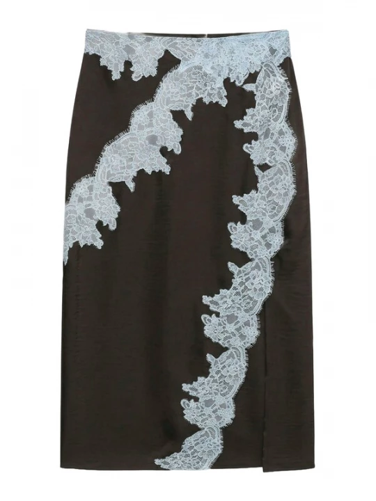 Foto van product VERO MODA Rok 'VMJULIE' pastelblauw / chocoladebruin
