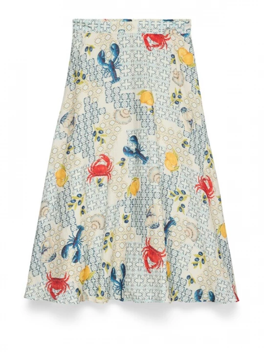 Foto van product VERO MODA Rok 'VMVALENTINA' blauw / geel / grijs / donkerrood