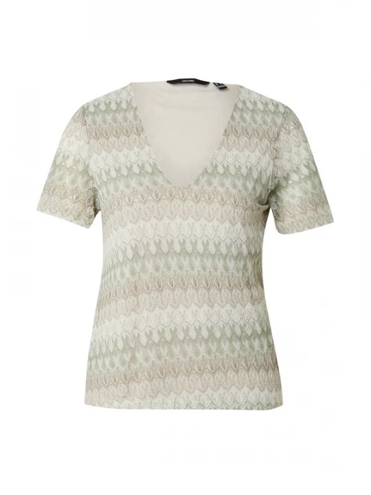 Foto van product VERO MODA Shirt 'DICTE' bruin / mintgroen / wit