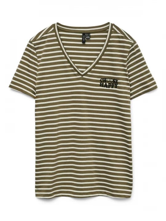 Foto van product VERO MODA Shirt olijfgroen / zwart / wit