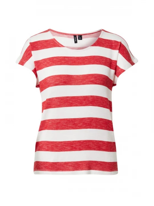 Foto van product VERO MODA Shirt rood gemêleerd / wit