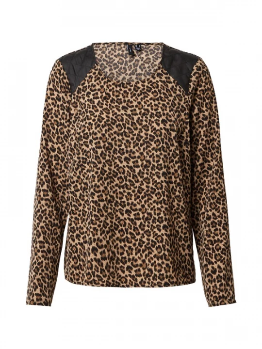 Foto van product VERO MODA Shirt 'SERENA' crème / bruin / zwart