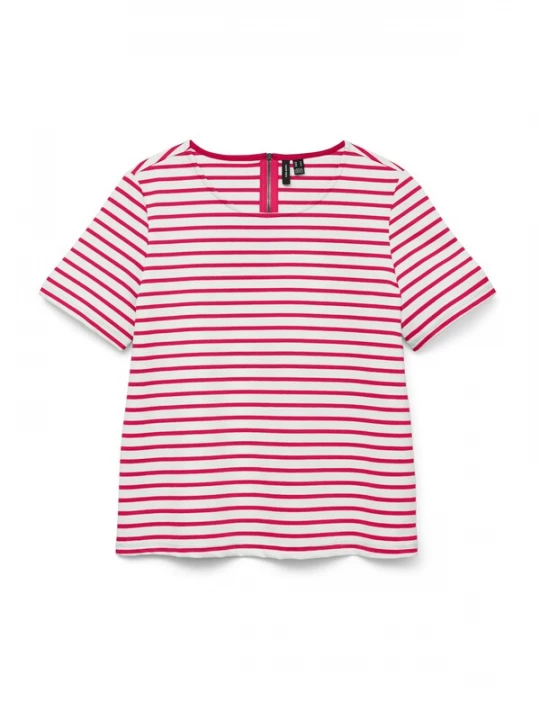Foto van product VERO MODA Shirt 'VMAbby' fuchsia / wit