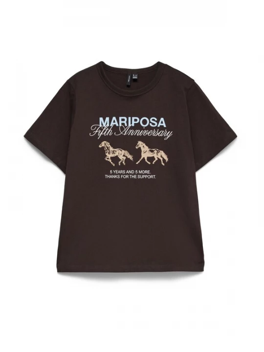Foto van product VERO MODA Shirt 'VMBILDA ANITA' pastelblauw / cappuccino / donkerbruin / wit