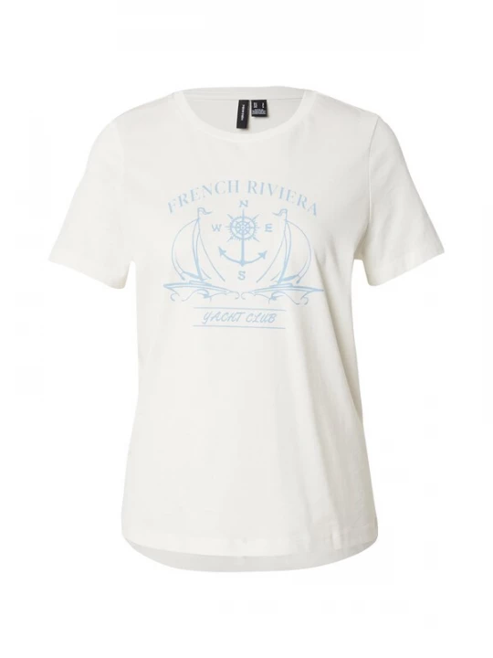 Foto van product VERO MODA Shirt 'VMDINA OLLY' lichtblauw / offwhite