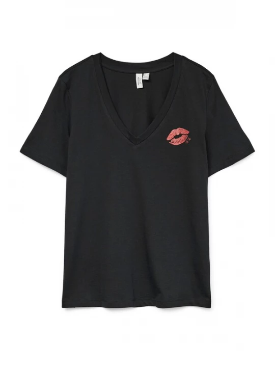 Foto van product VERO MODA Shirt 'VMFEYOLA' bloedrood / zwart